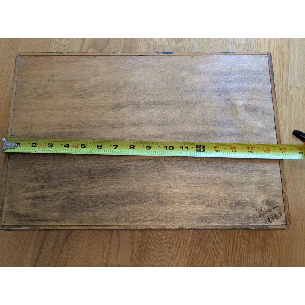 Vintage 80s Hand Painted Floral Wood Serving Tray Handles Art Cottagecore 11x17